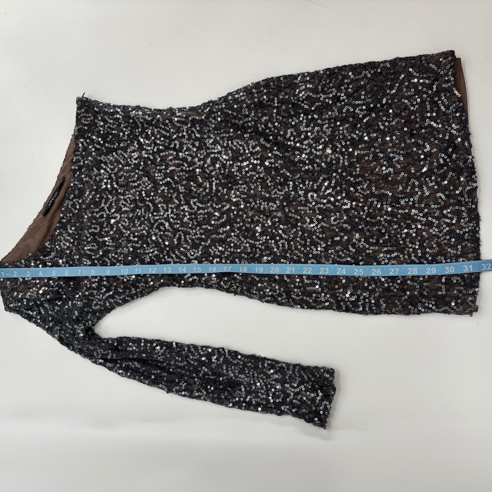 Ark & Co Sequin Mini Dress S One Sleeve Bodycon Glam Old Hollywood Luxe Vegas - Picture 10 of 14